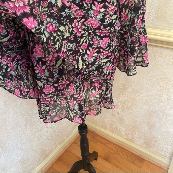 MISA Los Angeles Saint Floral Dress Belted Chiffon Mini Dress Small - Picture 14 of 17